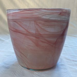 Vintage Ecoglass red swirl planter bowl.